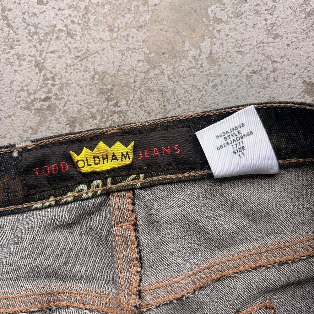 Vintage 90s Todd Oldham Graffiti Flared Jeans - Picture 4 of 8